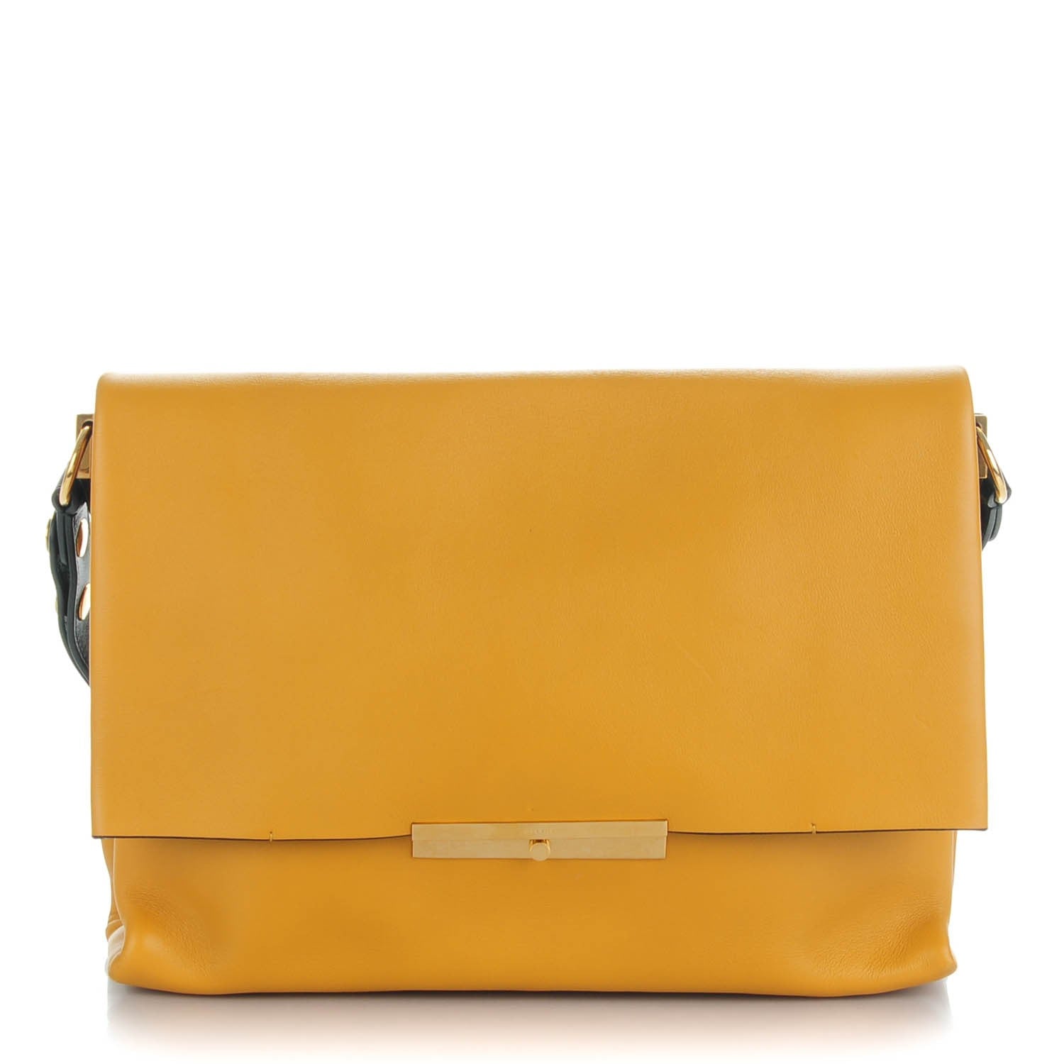 Celine Smooth Calfskin Blade Flap Mustard 1 of 7