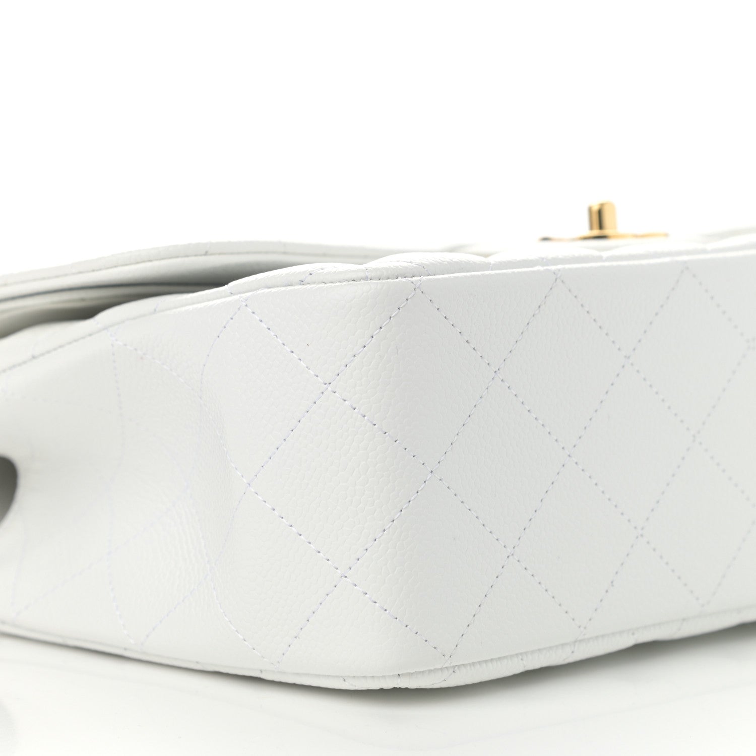 Chanel Caviar Quilted Jumbo Double Flap White 9 of 13