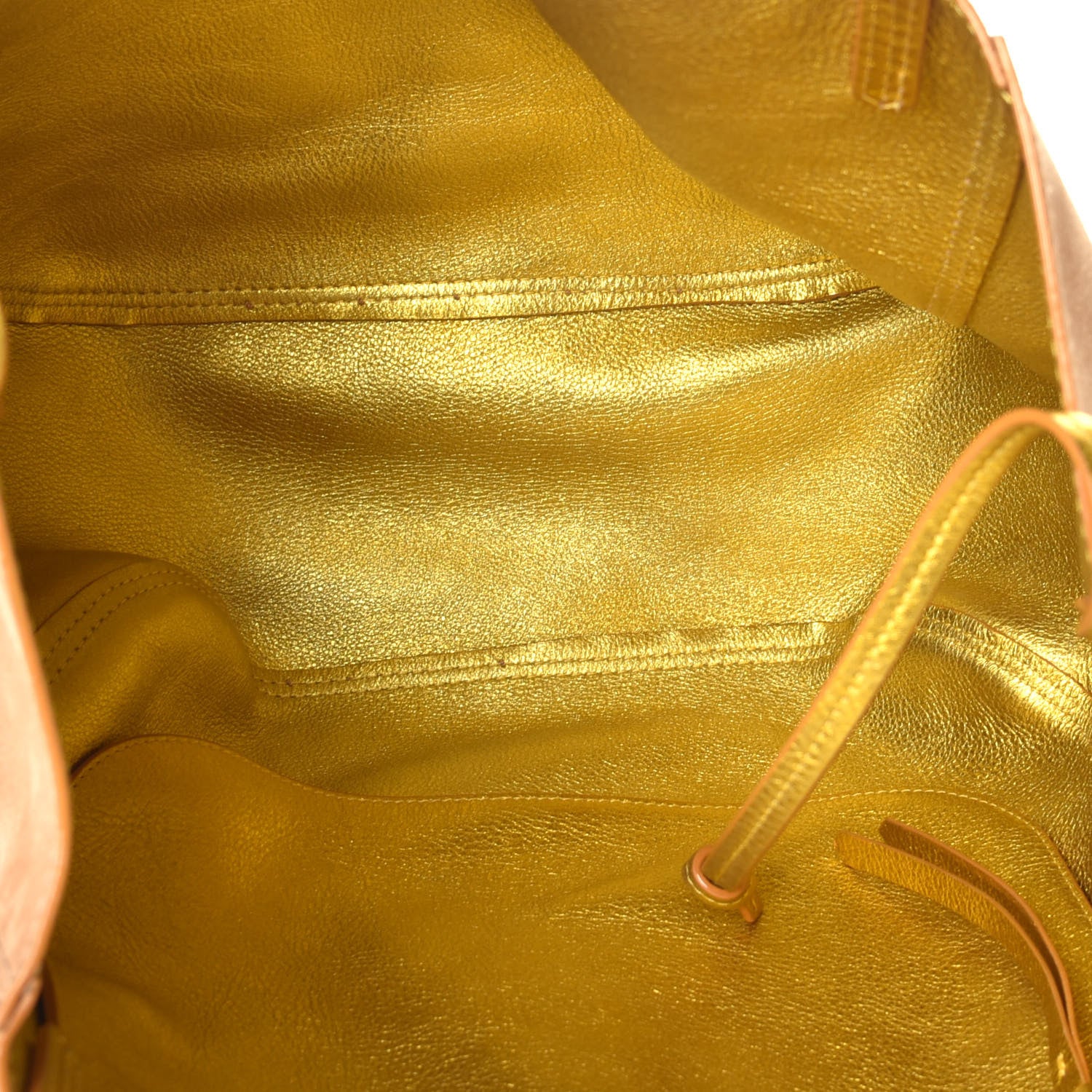 Jimmy Choo Metallic Nappa Suede Stevie Reversible Tote Saffron Caramel 8 of 17