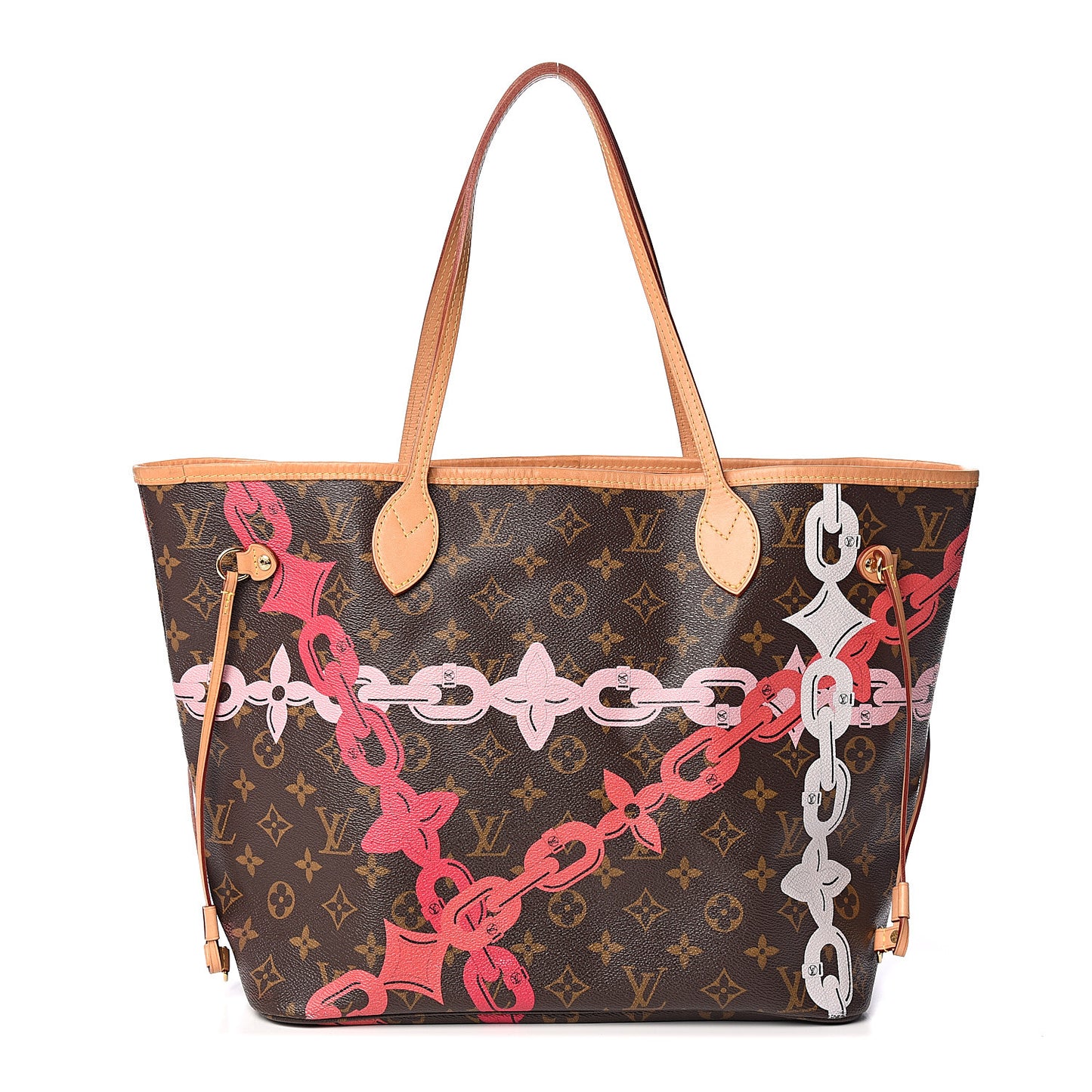 Monogram Bay Neverfull MM Rose Ballerine Poppy