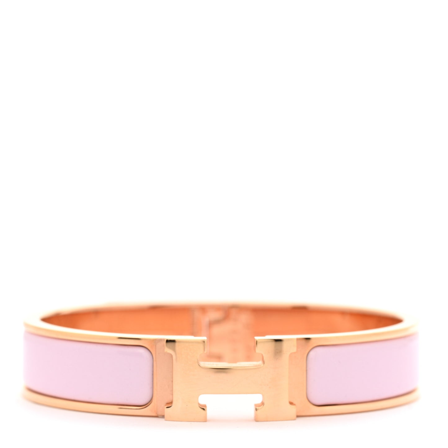 Enamel Narrow Clic Clac H Bracelet PM Rose Candeur