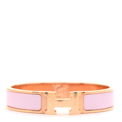 Hermes Enamel Narrow Clic Clac H Bracelet PM Rose Candeur 1 of 5
