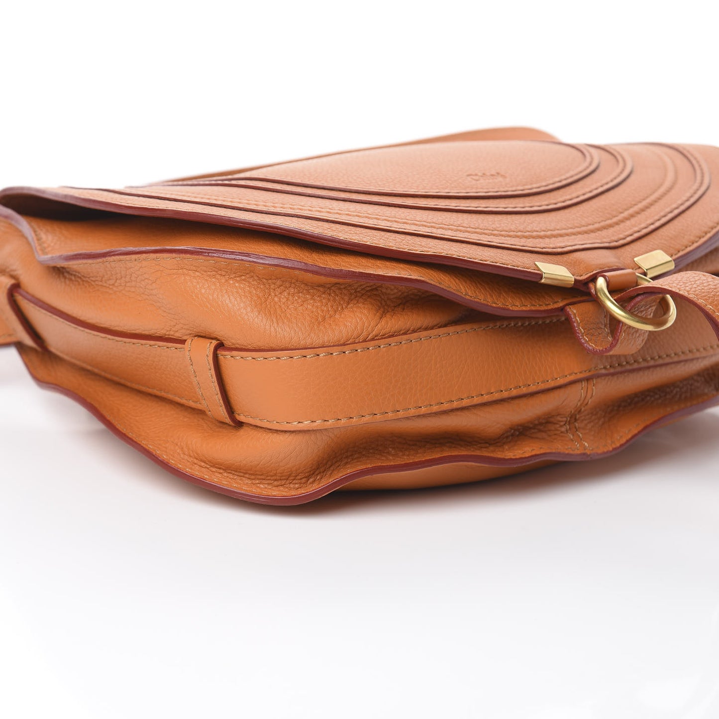 Calfskin Medium Marcie Round Crossbody Bag Indian Summer