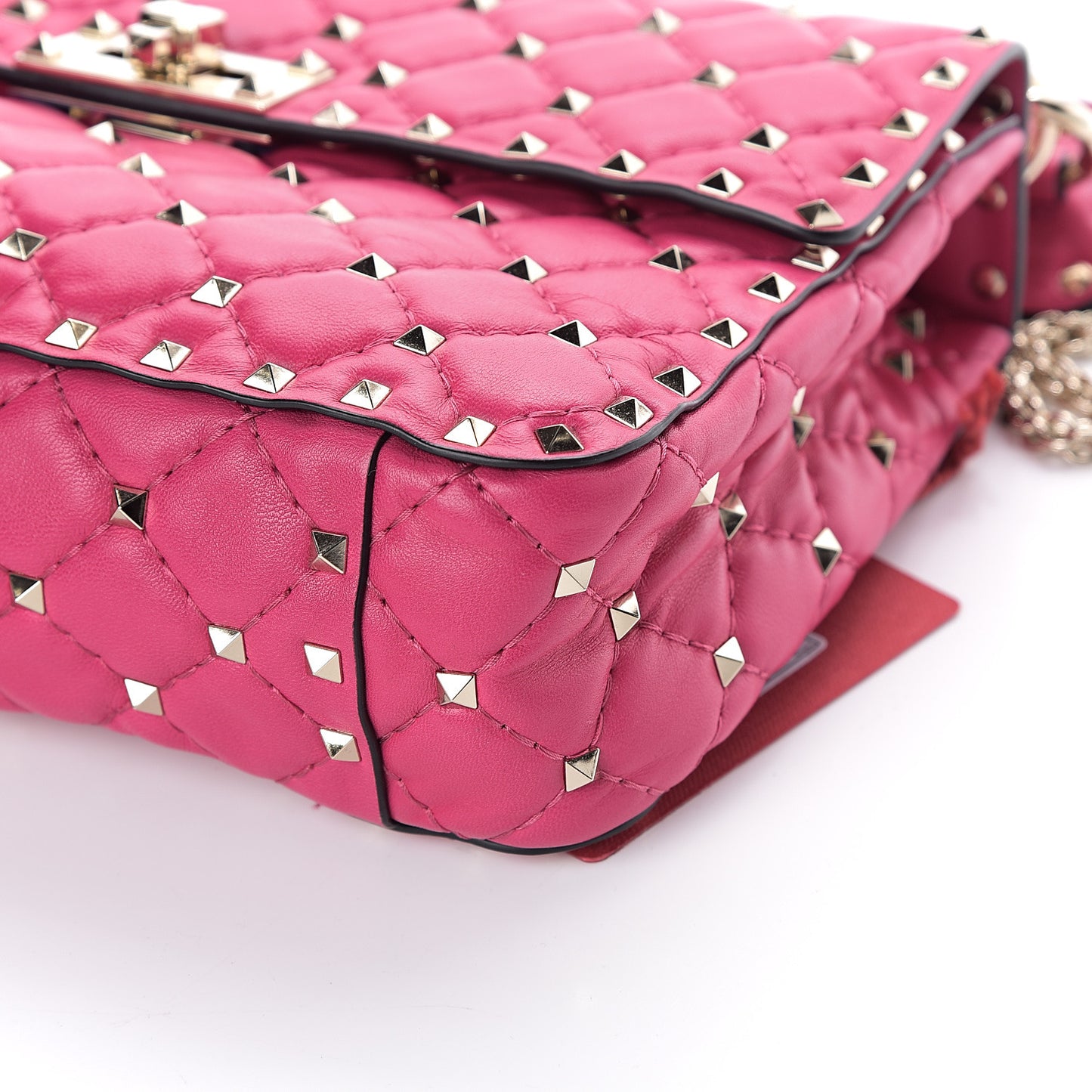 Nappa Medium Rockstud Spike Shoulder Bag Disco Pink