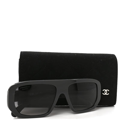 Chanel Acetate Shield Sunglasses 5556-A Grey 6 of 6