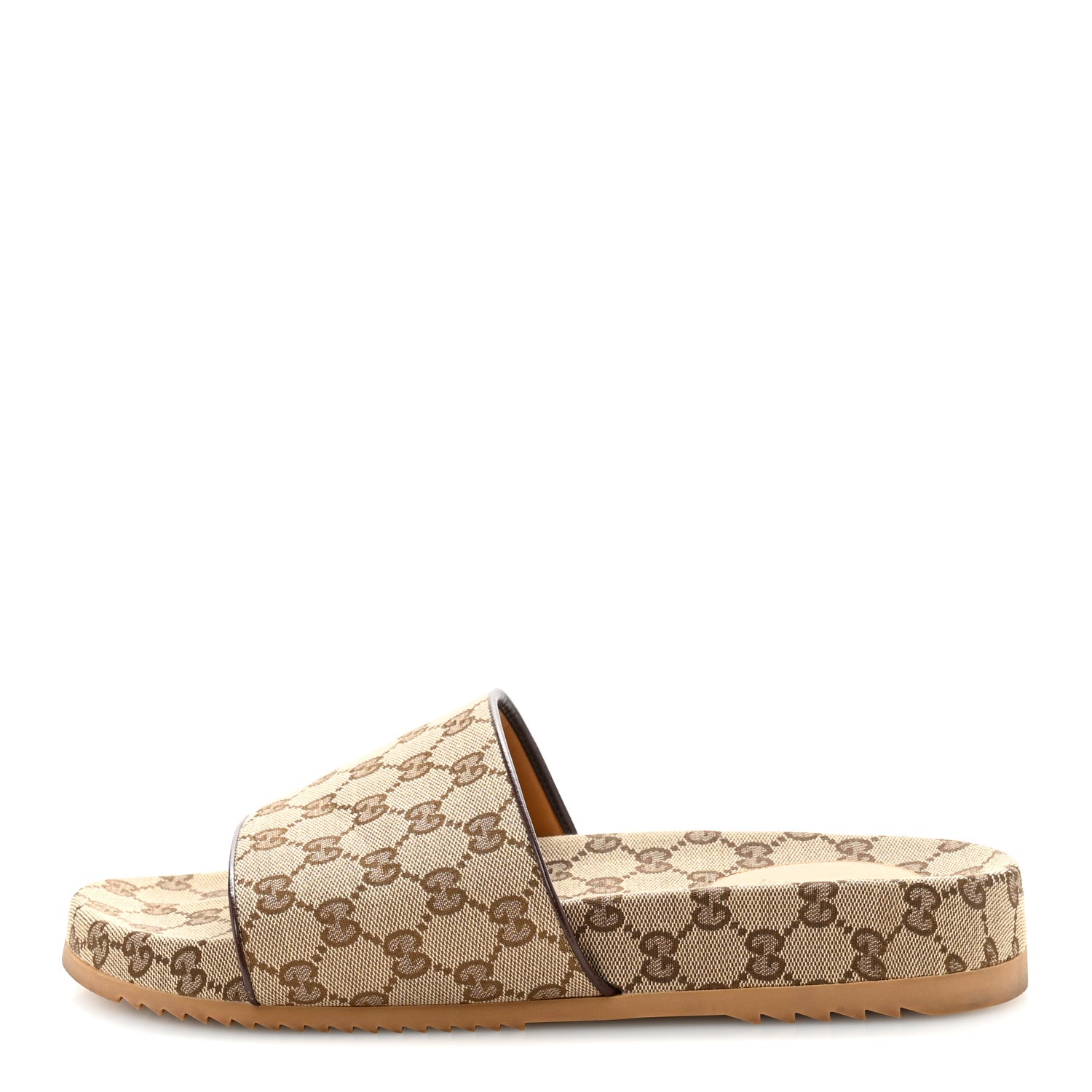 Gucci Canvas GG Monogram Mens Slide Sandals 11 Beige 1 of 10