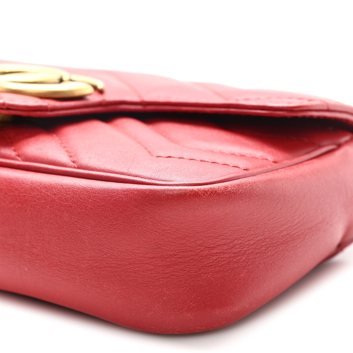 Gucci Calfskin Matelasse Super Mini GG Marmont Shoulder Bag