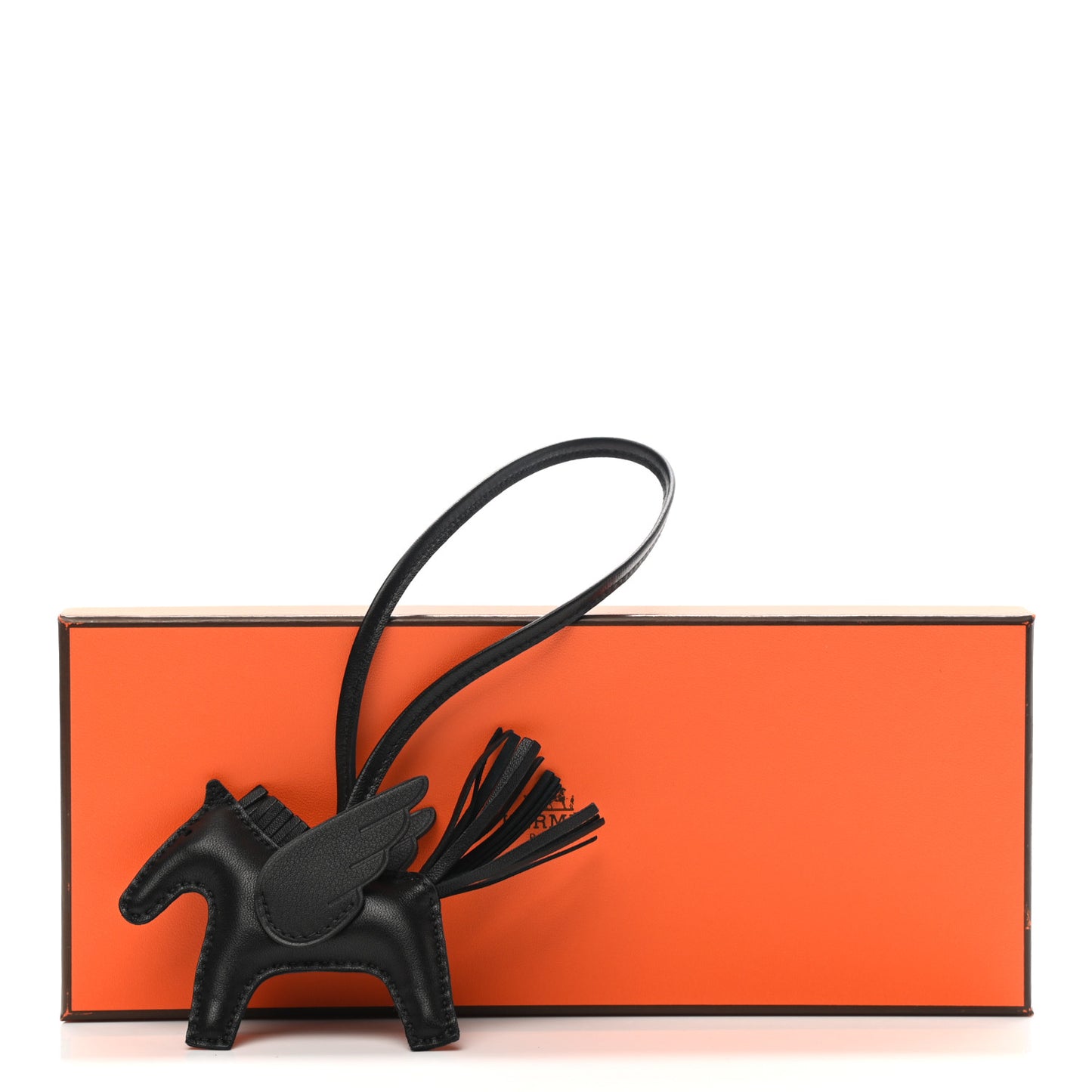 Milo Lambskin Grigri Rodeo Pegase Horse Bag Charm PM So Black