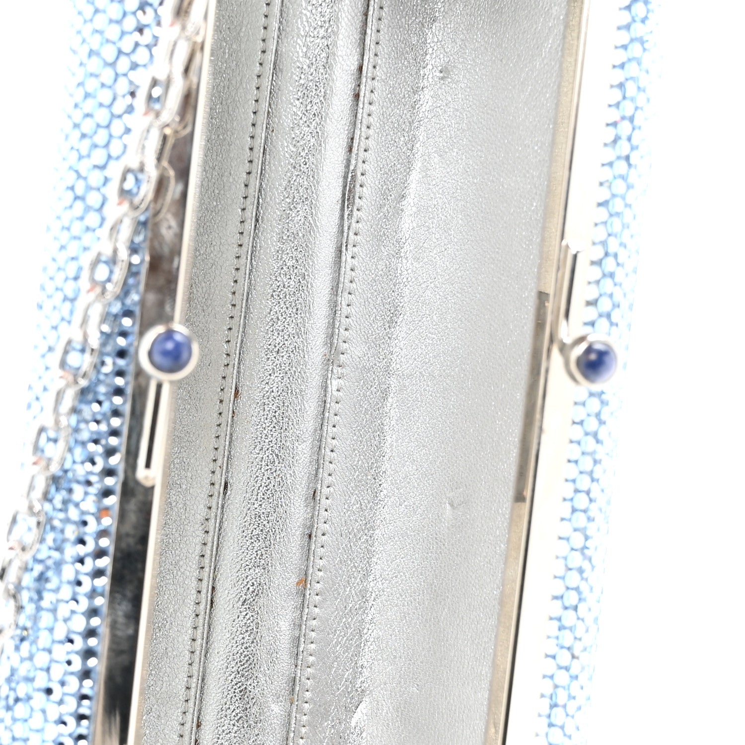 Judith Leiber Swarovski Crystal Minaudiere Clutch Blue 4 of 8