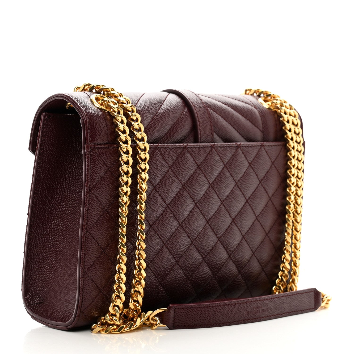 Saint Laurent Grain De Poudre Textured Mixed Matelasse Medium Triquilt Monogram Satchel Rouge Legion 3 of 10