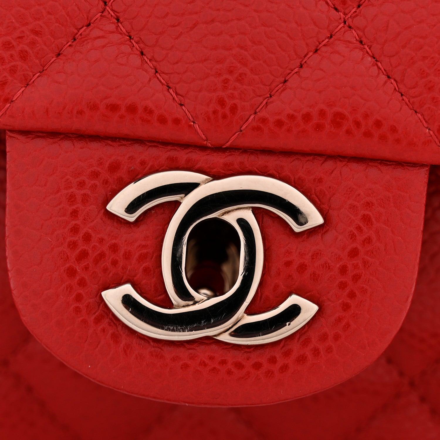 Chanel Caviar Quilted Medium Double Flap Red 12 of 13