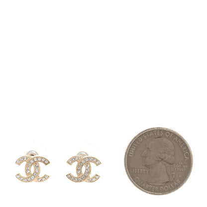 Chanel Crystal CC Earrings Gold 2 of 5