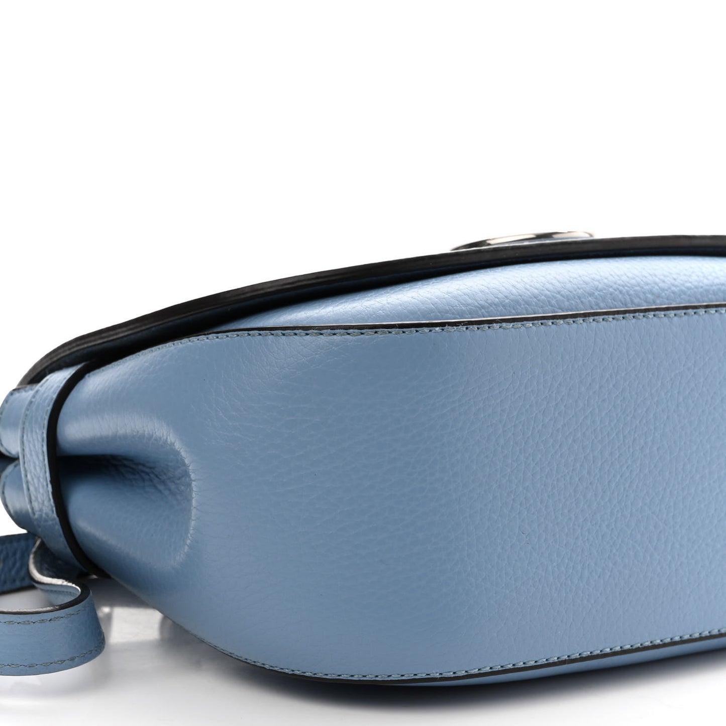 Small Classic Grain Calfskin Small Amberley Satchel Porcelain Blue