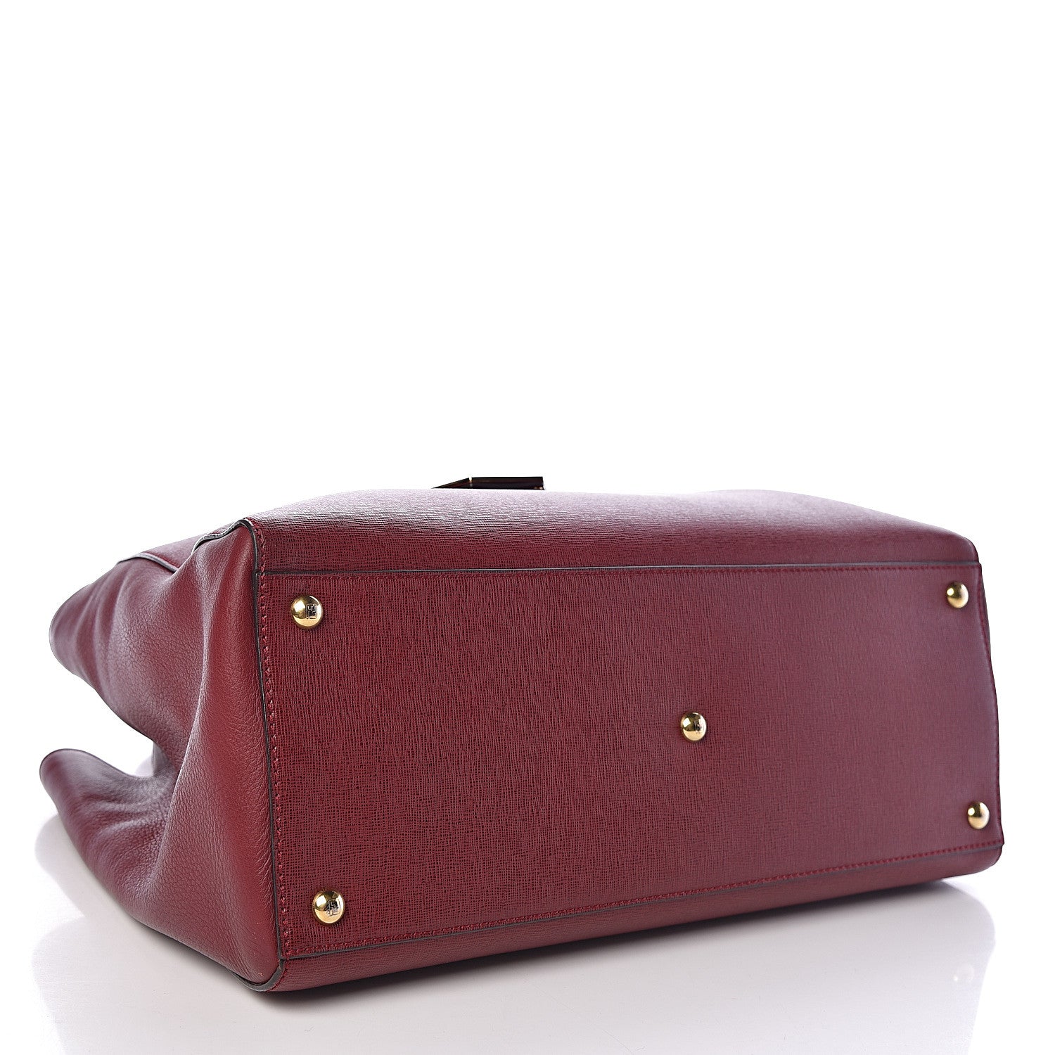 Fendi Vitello Elite Regular 2Jours Tote Rosso Scuro Ciliegia 5 of 11