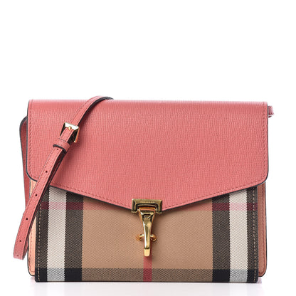 Burberry Derby Calfskin House Check Small Macken Crossbody Bag Copper Pink 1 of 10