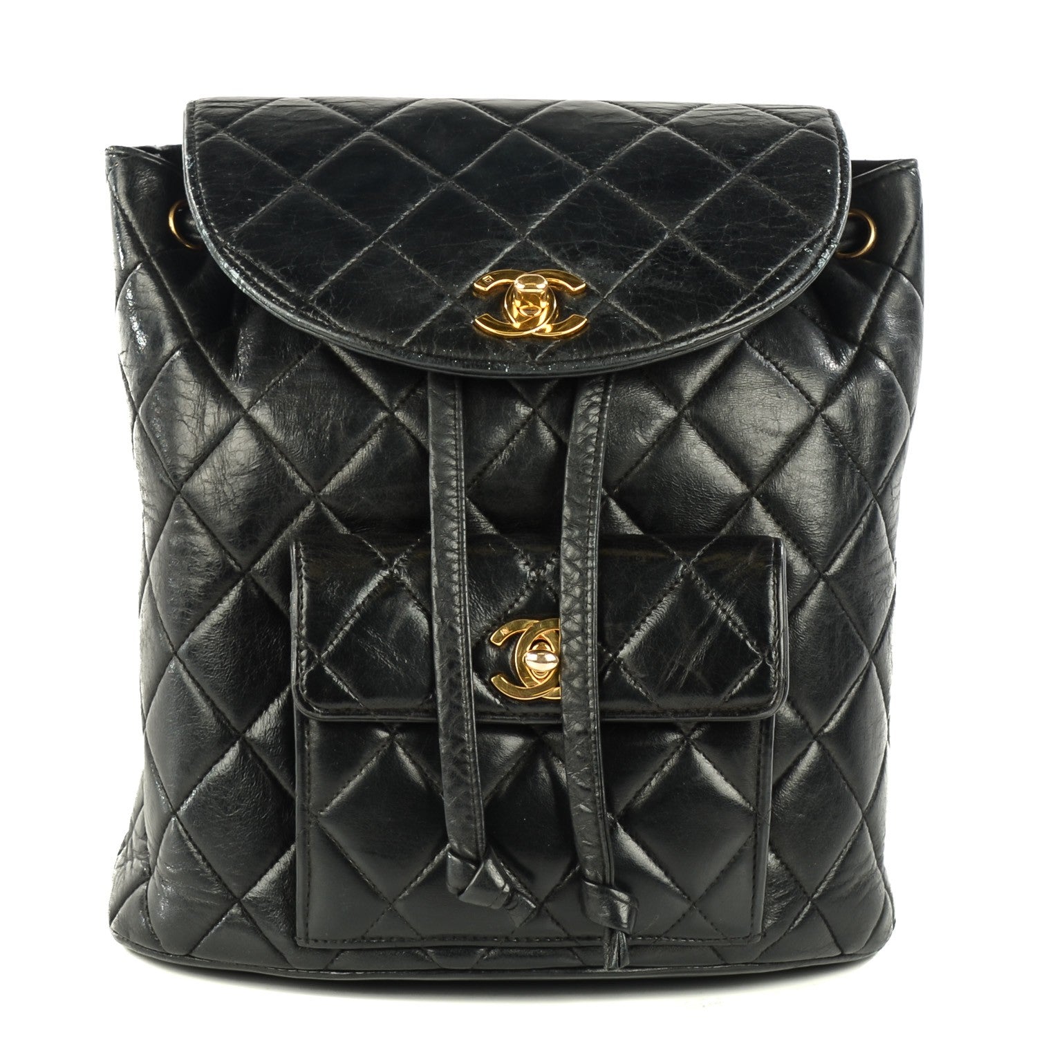 Chanel Lambskin Quilted Backpack Black 1 of 9