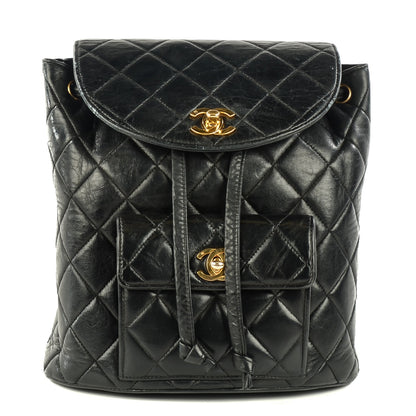 Chanel Lambskin Quilted Backpack Black 1 of 9