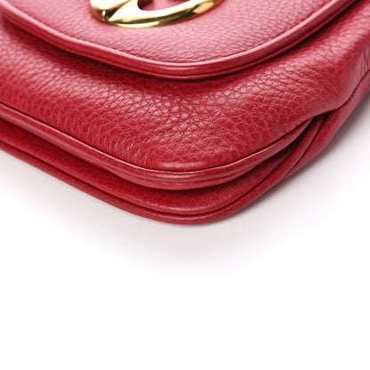 Gucci Pebbled Calfskin Small 1973 Chain Shoulder Bag Red 10 of 11
