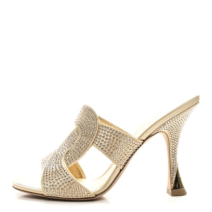 Louis Vuitton Satin Crystal Sparkle Mule 39 Gold 1 of 9