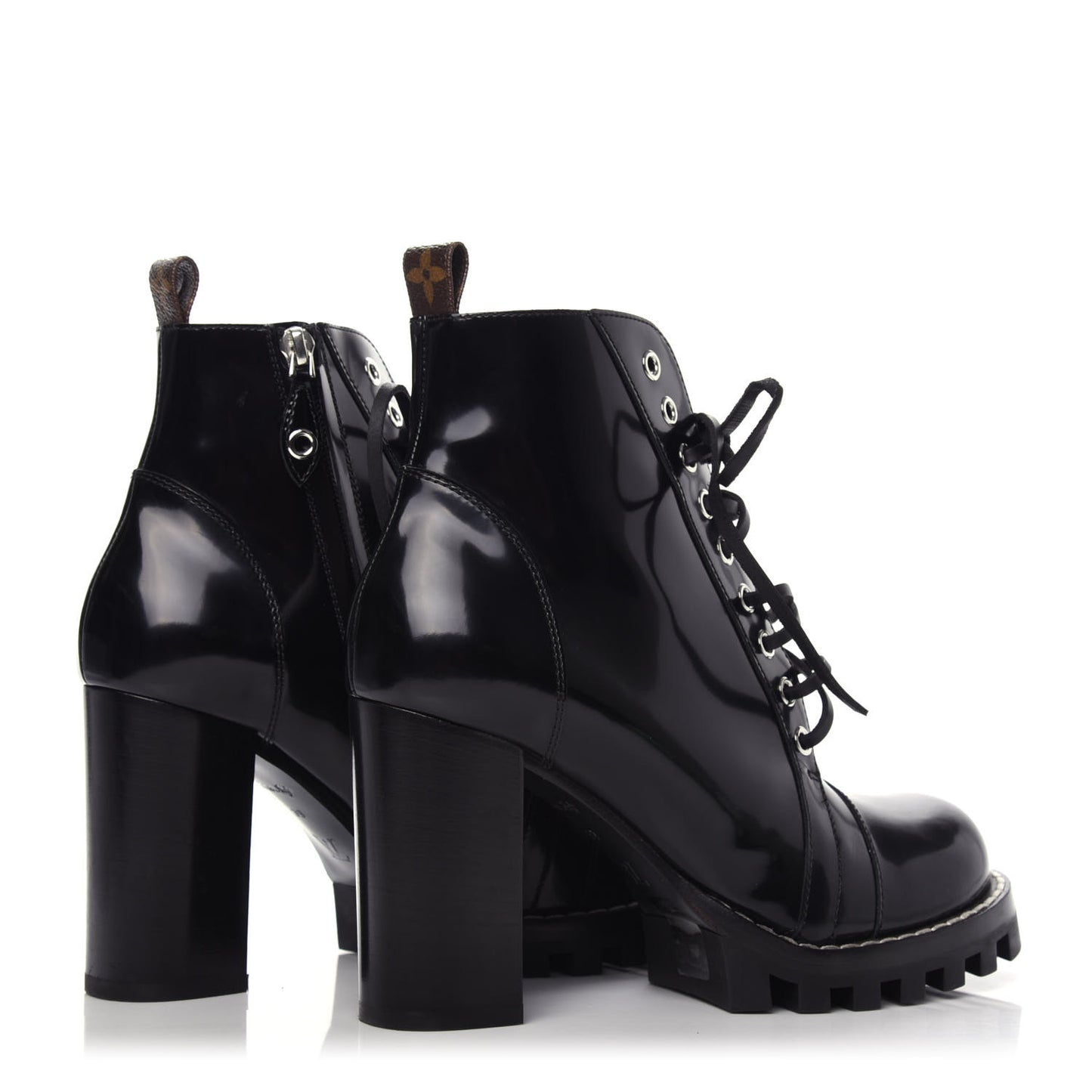 Patent Calfskin Star Trail Ankle Boots 39 Black