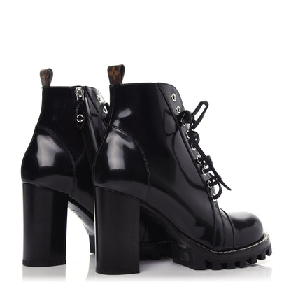 Louis Vuitton Patent Calfskin Star Trail Ankle Boots 39 Black 4 of 7