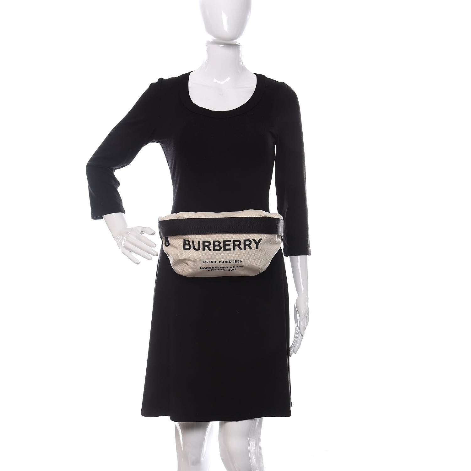 Burberry Canvas Horseferry Print Medium Sonny Bum Bag Natural Black 2 of 9