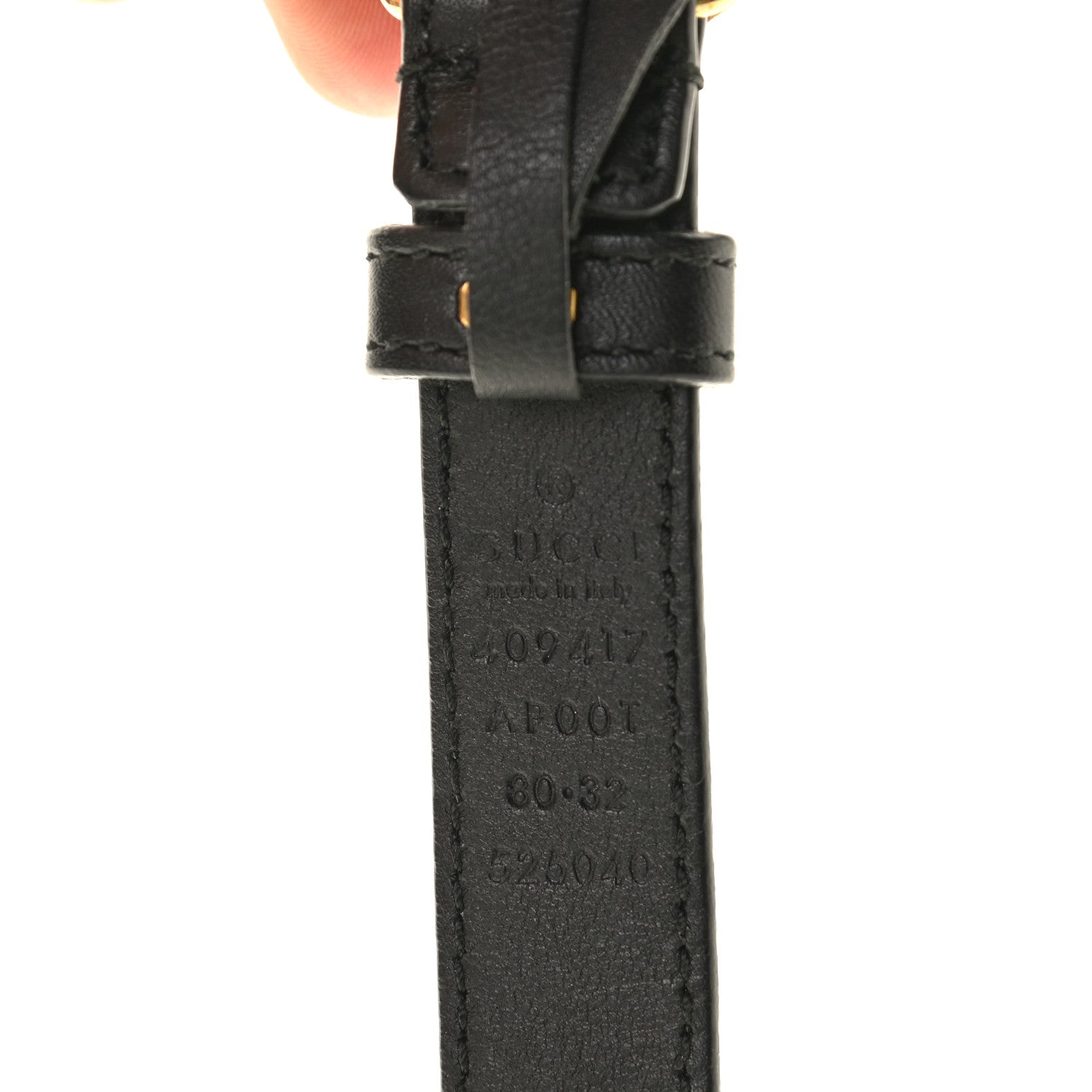Gucci Calfskin Double G 20mm Belt 80 32 Black 3 of 4