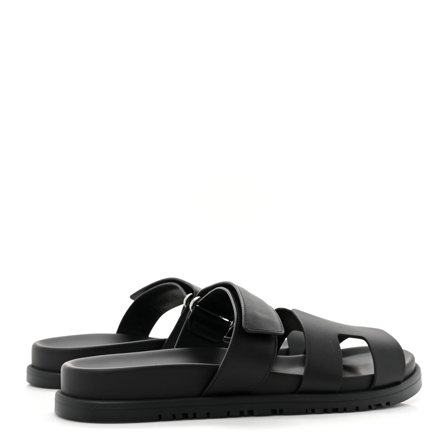 Hermes Calfskin Womens Chypre Sandals 38 Black 4 of 9