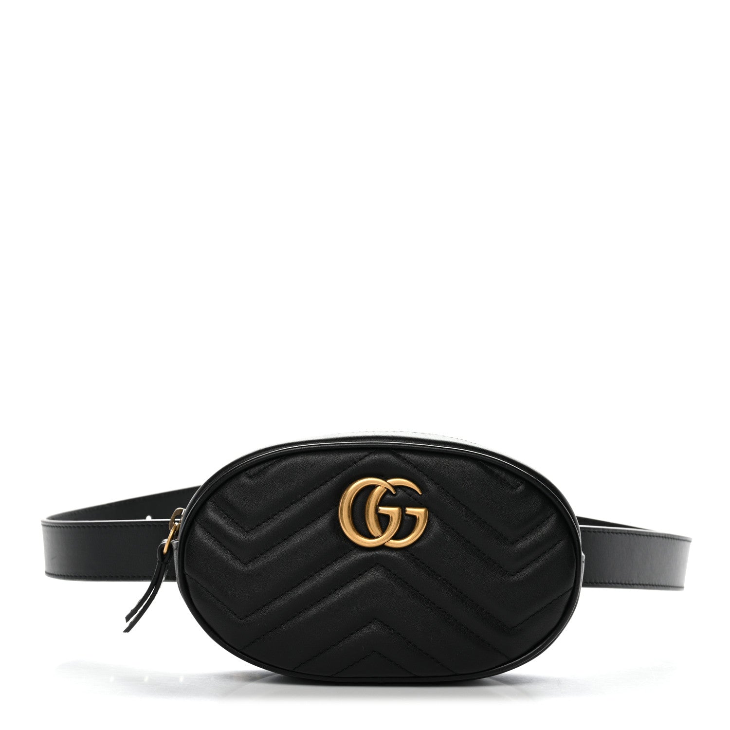 Gucci Calfskin Matelasse GG Marmont Belt Bag 95 38 Black 1 of 10