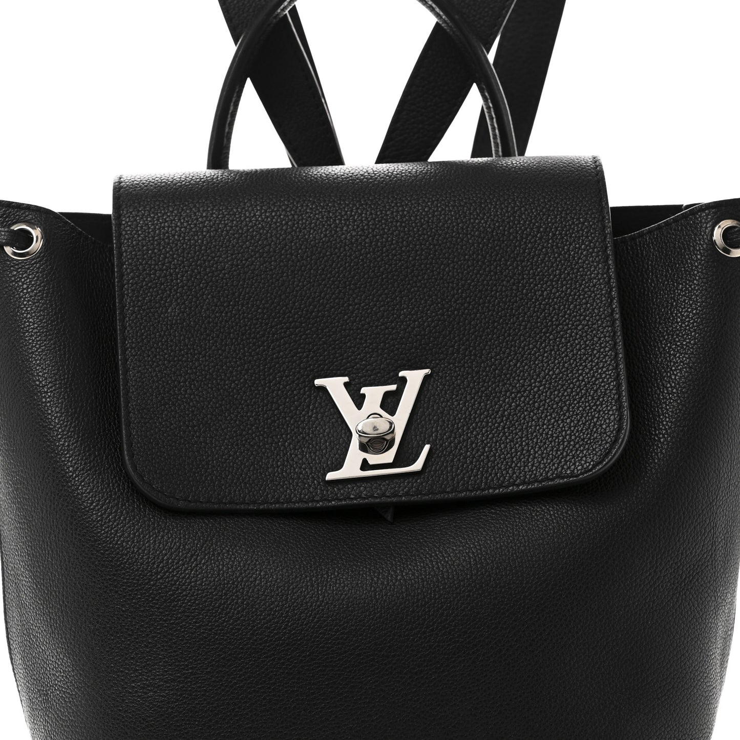 Calfskin Lockme Backpack Black