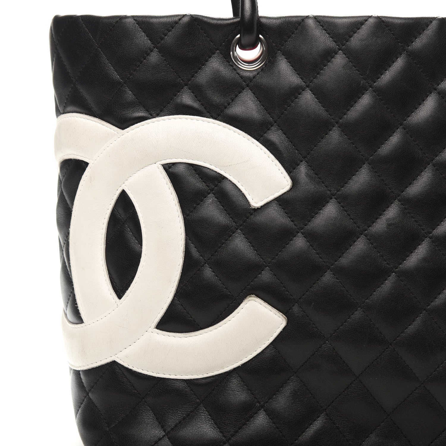 Chanel Calfskin Quilted Large Cambon Tote Black White 14 of 17