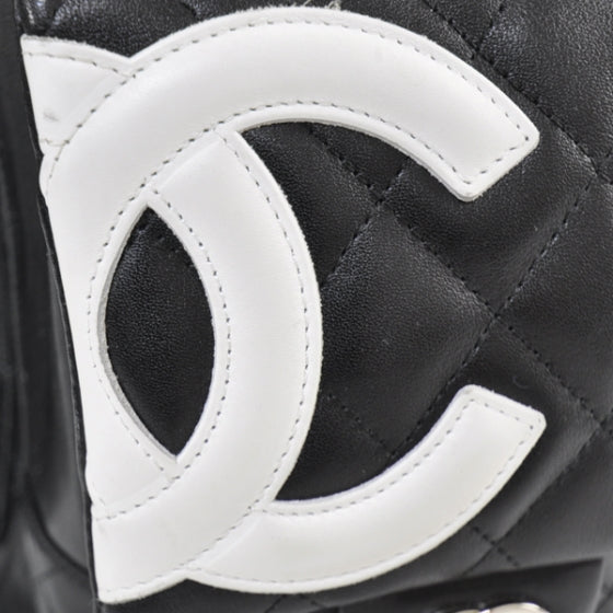 Chanel Calfskin Quilted Large Cambon Multipocket Reporter Black White 9 of 13