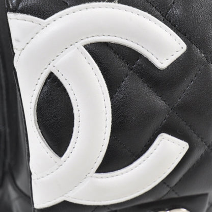 Chanel Calfskin Quilted Large Cambon Multipocket Reporter Black White 9 of 13
