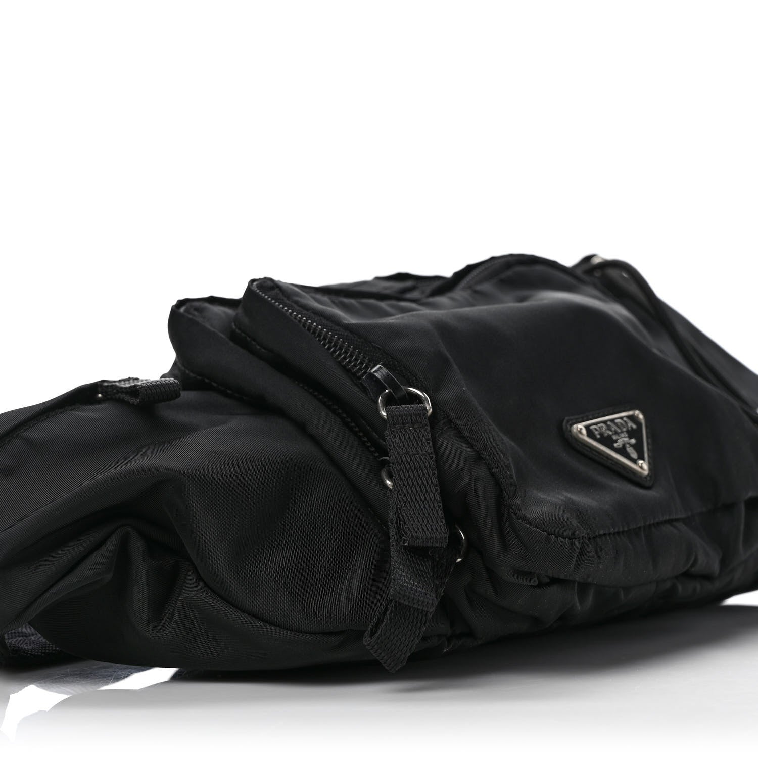 Prada Nylon Metal Triple Pocket Belt Bag Black 6 of 7