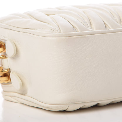 Miu Miu Nappa Matelasse Double Zip Chain Shoulder Bag White 10 of 15