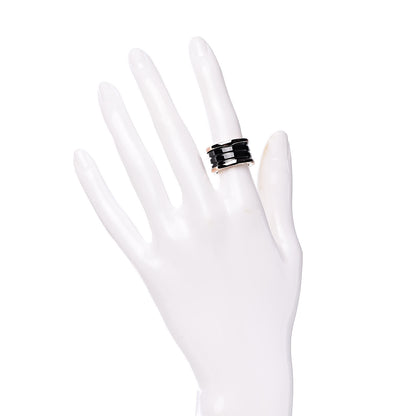Bulgari 18K Rose Gold Black Ceramic B.Zero1 Four-Band Ring 49 4.75 2 of 5
