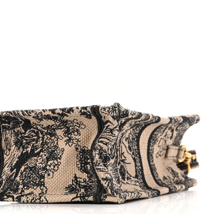 Christian Dior Canvas Toile de Jouy Embroidered Mini Book Tote Phone Bag Beige Black 8 of 9