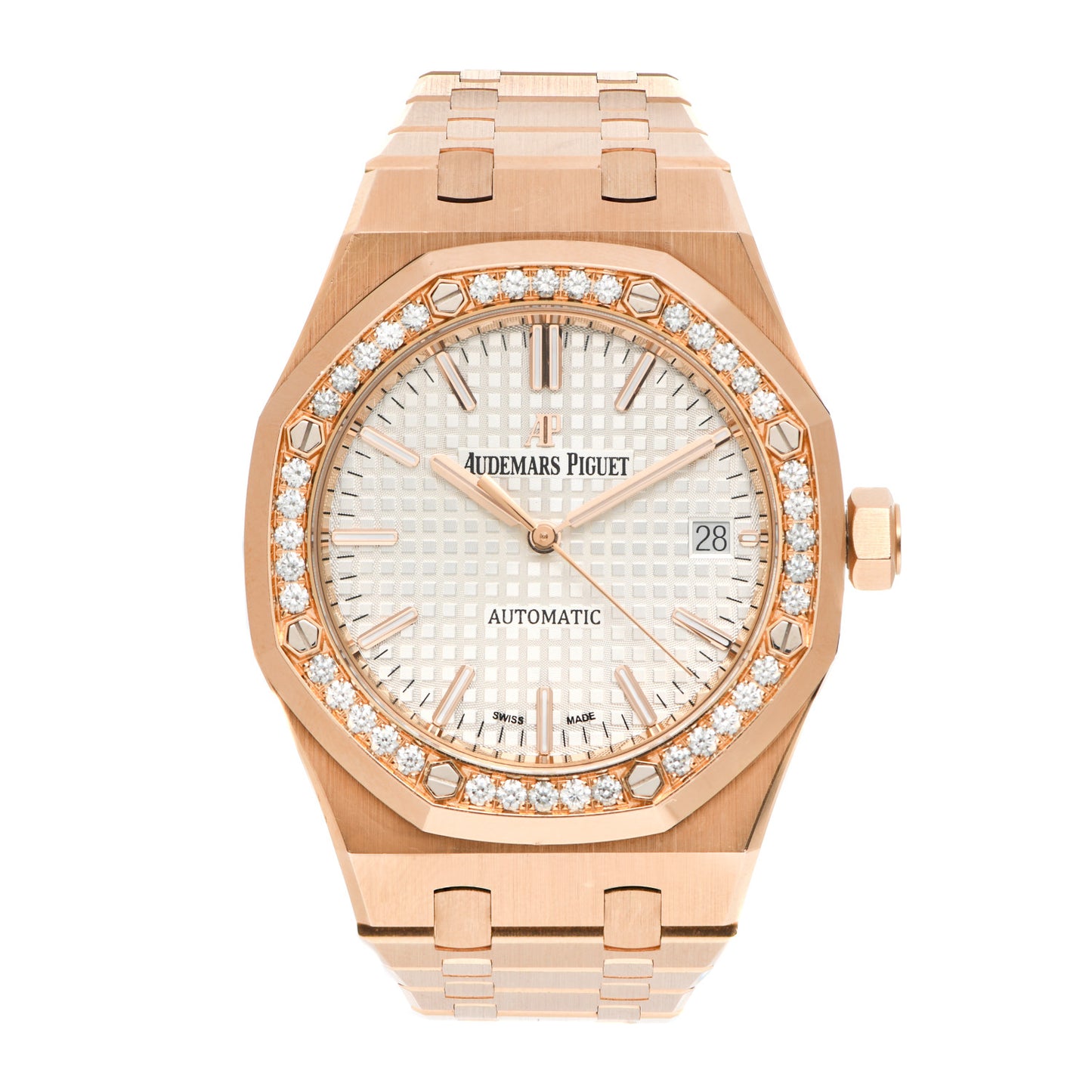 18K Rose Gold Diamond 37mm Royal Oak Automatic Watch 15451OR.ZZ.1256OR.01