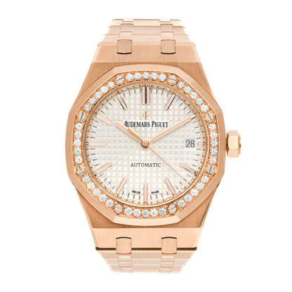 Audemars Piguet 18K Rose Gold Diamond 37mm Royal Oak Automatic Watch 15451OR.ZZ.1256OR.01 1 of 6