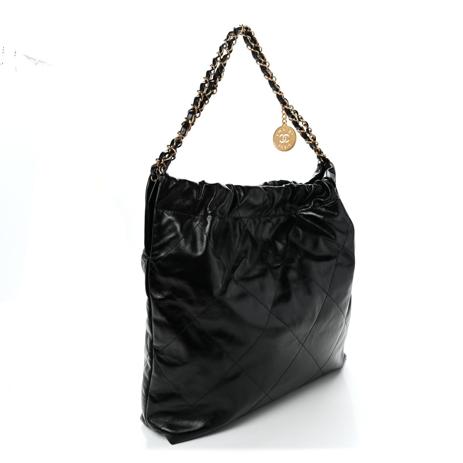 Chanel Shiny Calfskin Quilted Large Chanel 22 Black 4 of 11