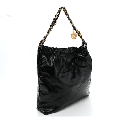 Chanel Shiny Calfskin Quilted Large Chanel 22 Black 4 of 11