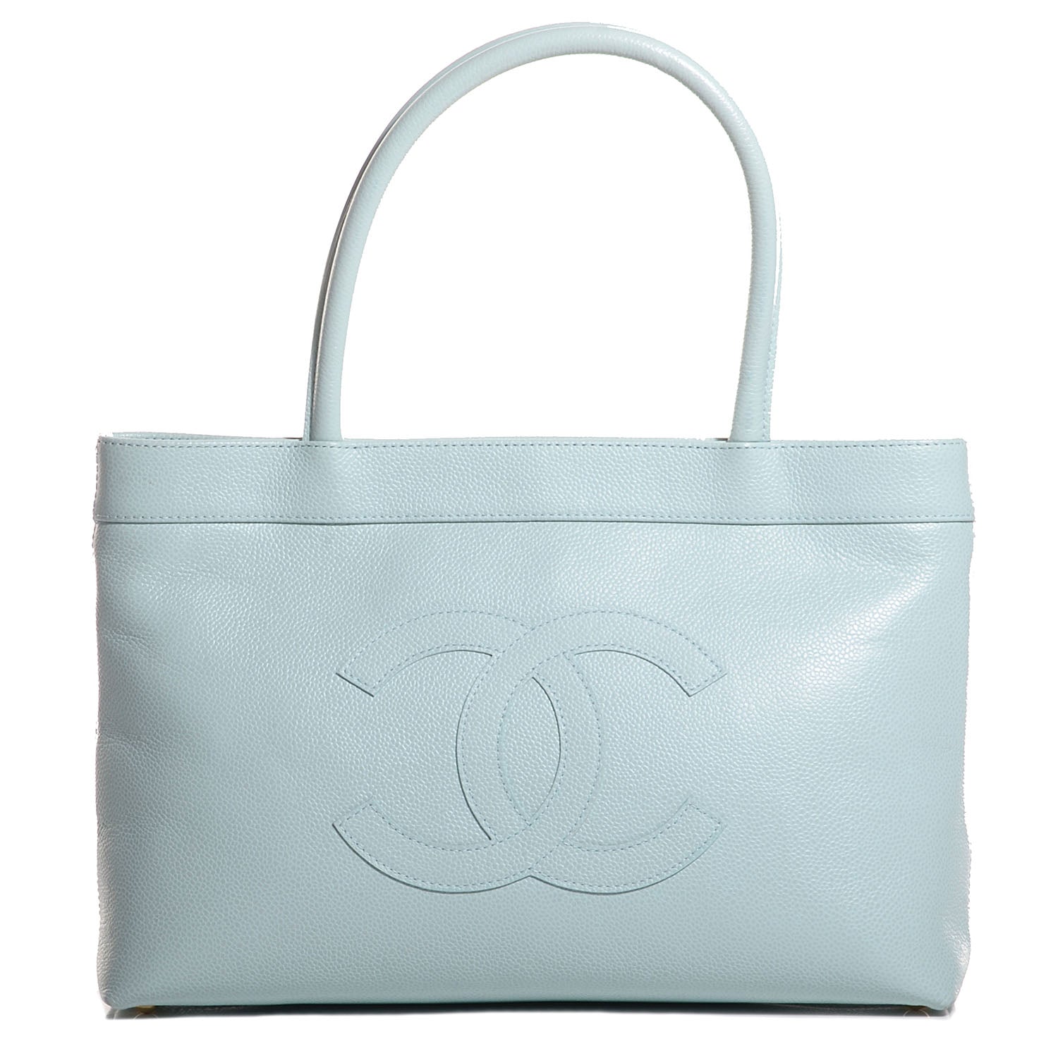Chanel Caviar CC Tote Light Blue 1 of 7