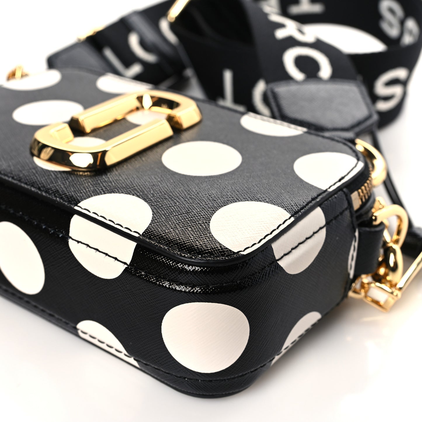 Saffiano The Dot Snapshot Camera Bag Black White