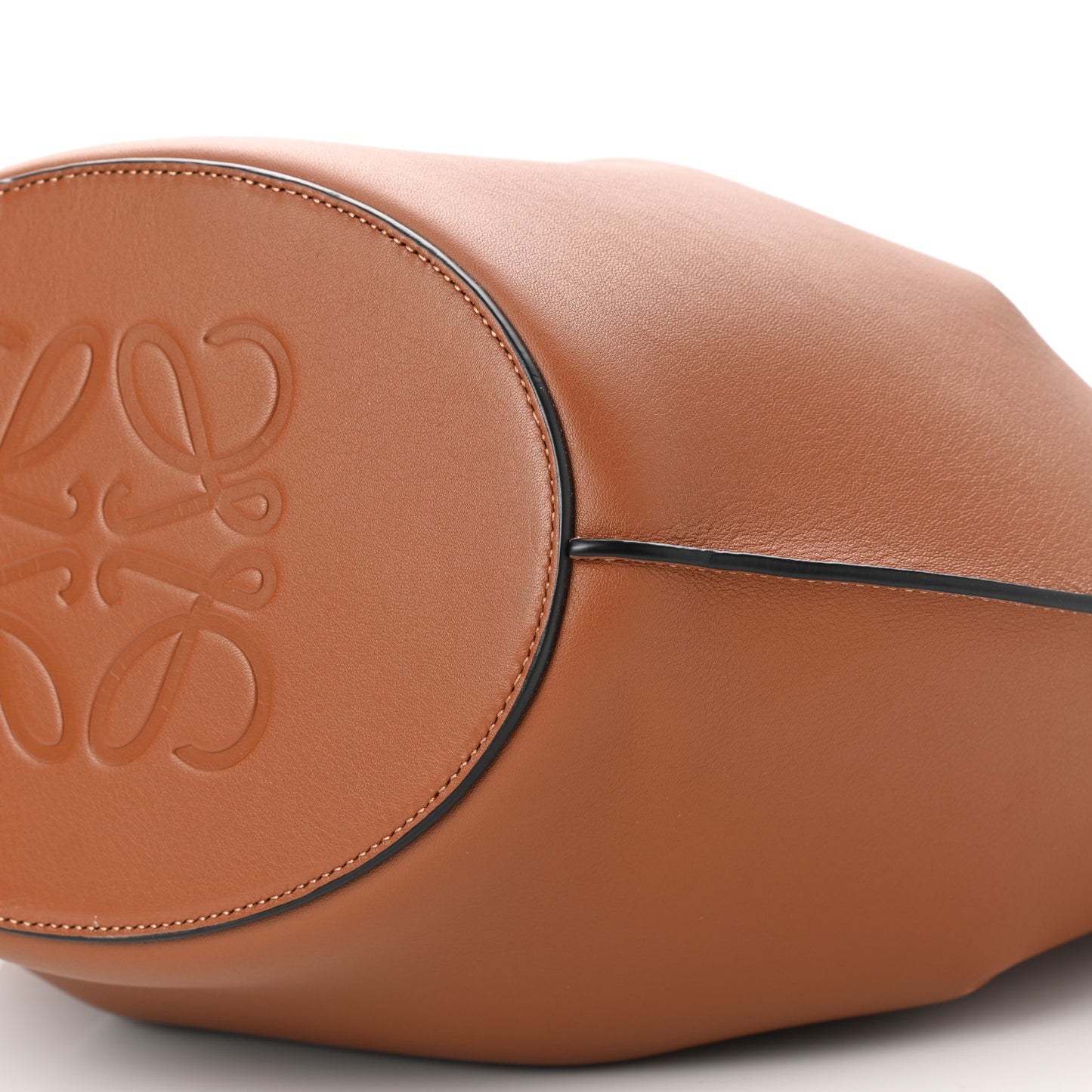 Calfskin Perforated Small Shell Tote Tan