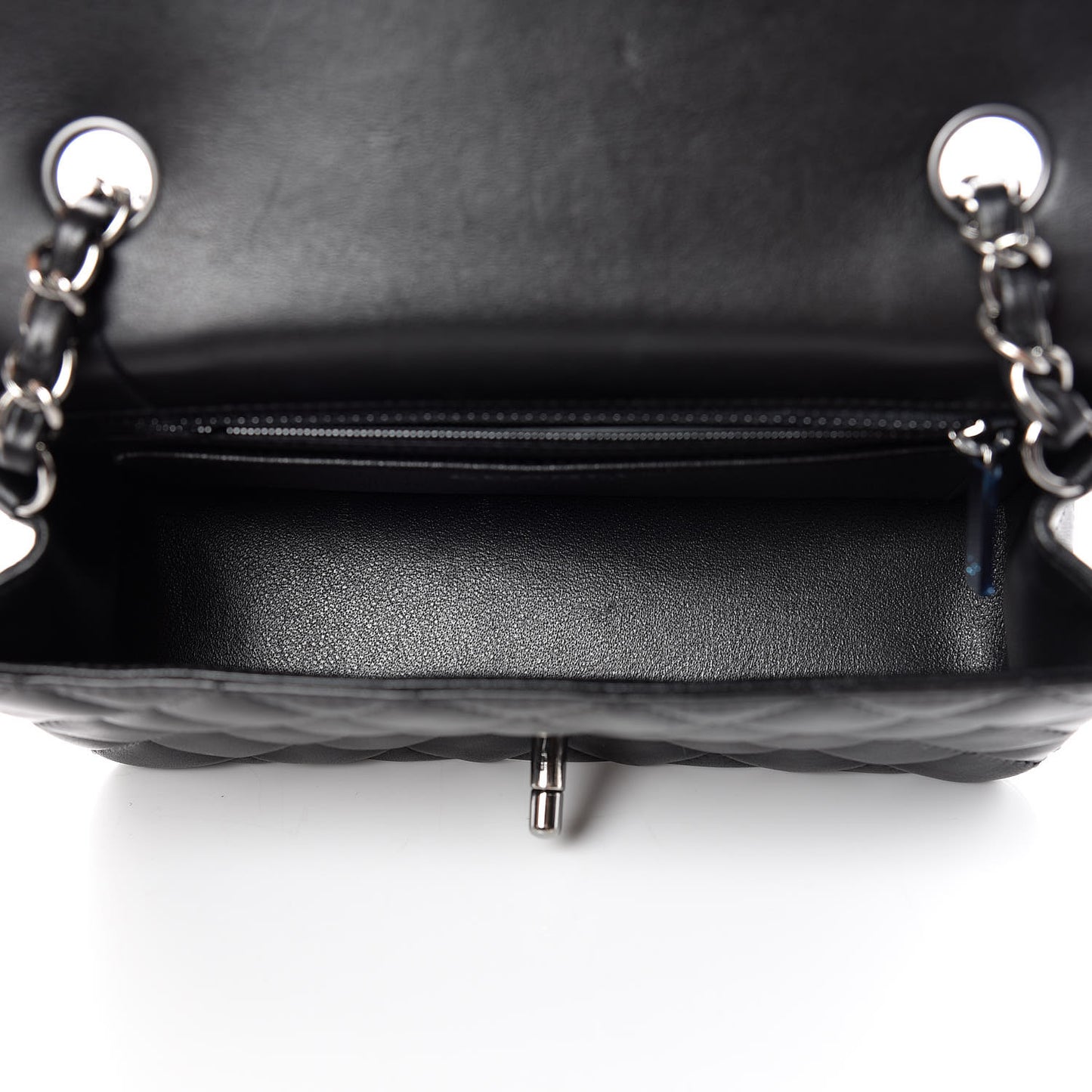 Lambskin Quilted Mini Rectangular Flap Black