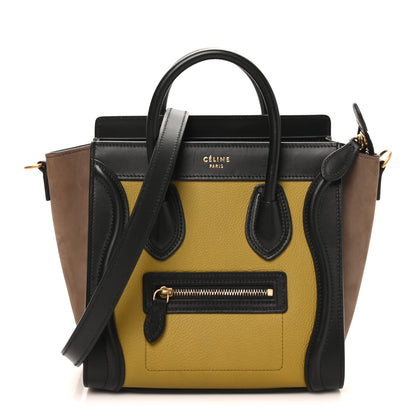 Celine Baby Grained Calfskin Nubuck Nano Tri-Color Luggage Olive 1 of 9
