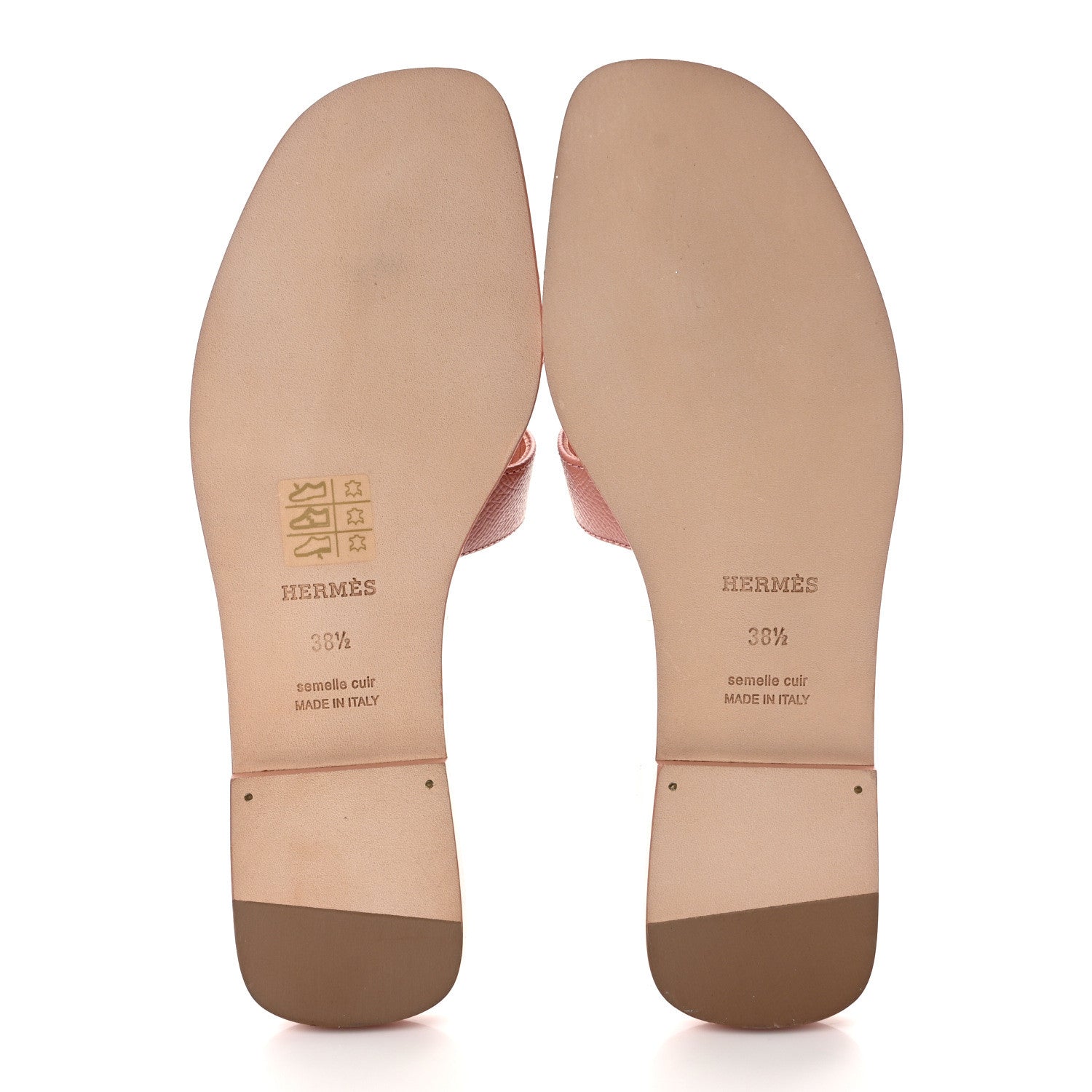 Hermes Epsom Oran Sandals 38.5 Rose Aube 5 of 9
