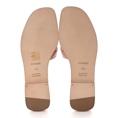 Hermes Epsom Oran Sandals 38.5 Rose Aube 5 of 9