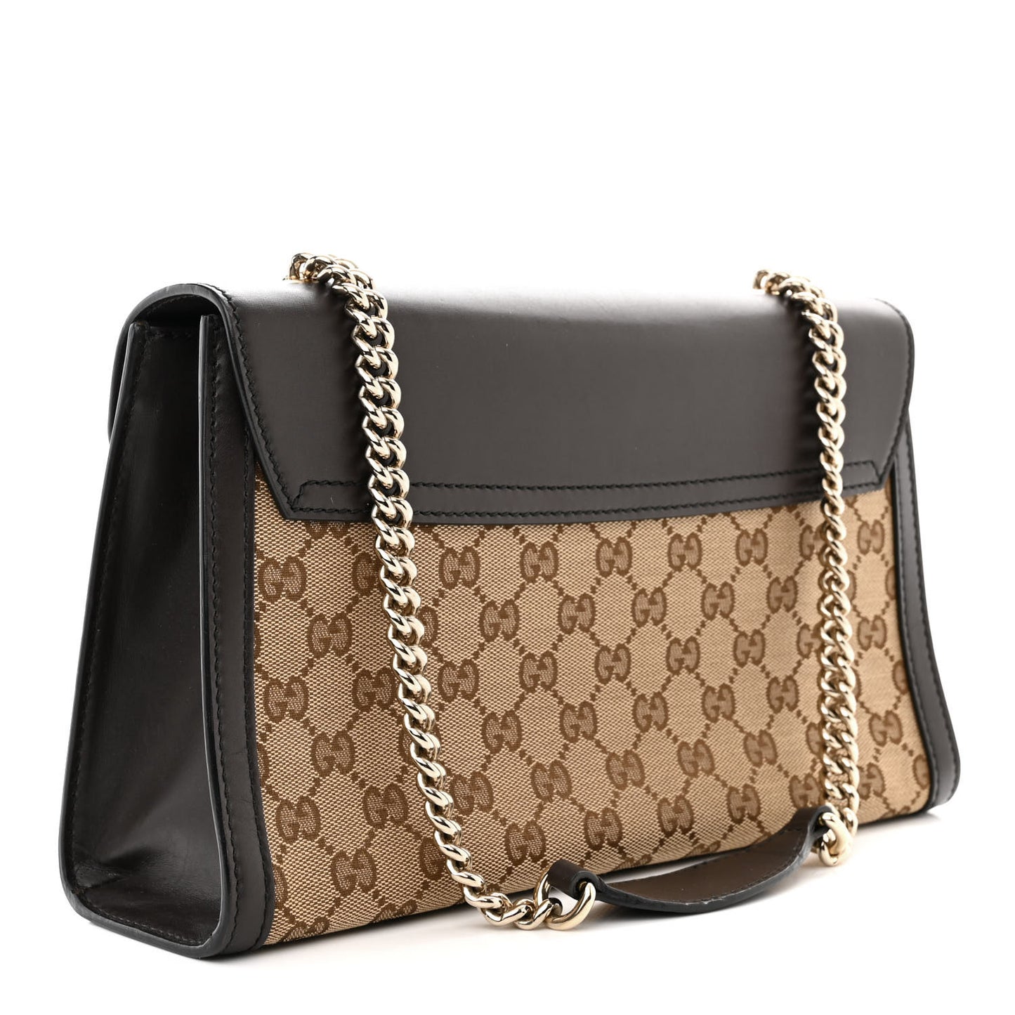 Monogram Margaux Calfskin Medium Emily Chain Shoulder Bag Beige Ebony Cocoa