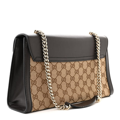 Gucci Monogram Margaux Calfskin Medium Emily Chain Shoulder Bag Beige Ebony Cocoa 3 of 18